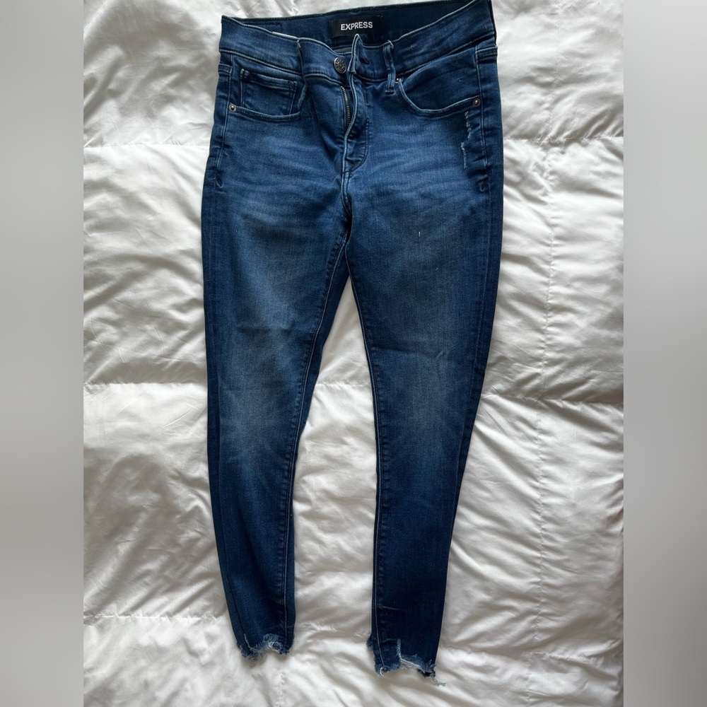 Express Blue Skinny Jeans Classic Tapered Fit